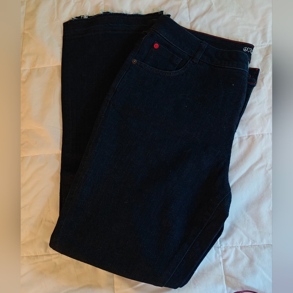 Peace Love World Dark Blue Skinny Jeans